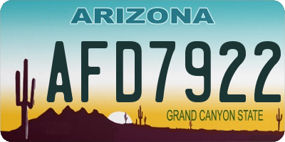 AZ license plate AFD7922