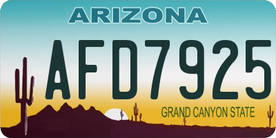 AZ license plate AFD7925