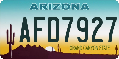 AZ license plate AFD7927