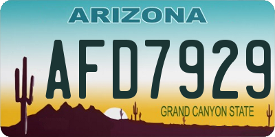 AZ license plate AFD7929
