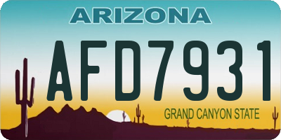 AZ license plate AFD7931