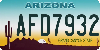 AZ license plate AFD7932
