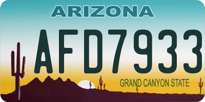 AZ license plate AFD7933