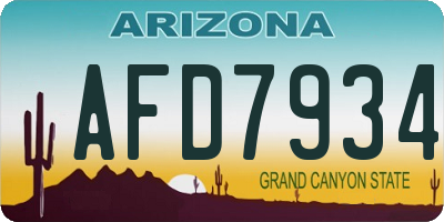 AZ license plate AFD7934