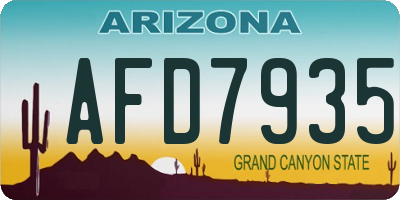 AZ license plate AFD7935