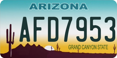 AZ license plate AFD7953