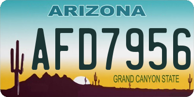 AZ license plate AFD7956