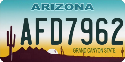 AZ license plate AFD7962