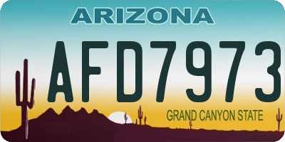 AZ license plate AFD7973