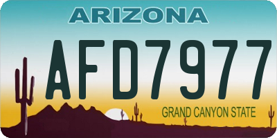 AZ license plate AFD7977