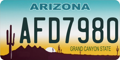 AZ license plate AFD7980