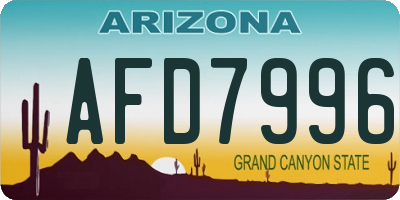 AZ license plate AFD7996
