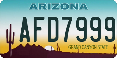 AZ license plate AFD7999