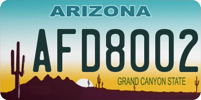 AZ license plate AFD8002