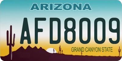 AZ license plate AFD8009