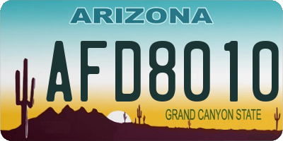 AZ license plate AFD8010