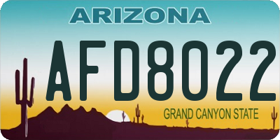 AZ license plate AFD8022