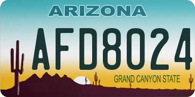 AZ license plate AFD8024