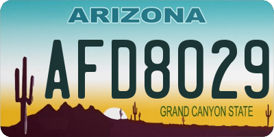 AZ license plate AFD8029
