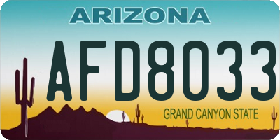 AZ license plate AFD8033