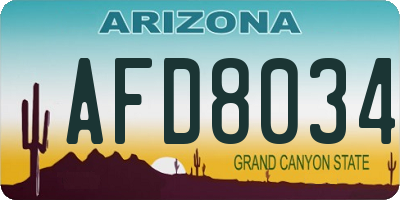 AZ license plate AFD8034