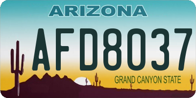 AZ license plate AFD8037