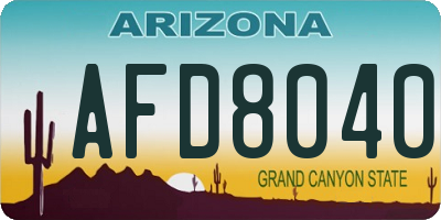 AZ license plate AFD8040