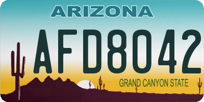 AZ license plate AFD8042