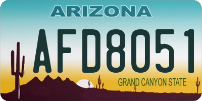 AZ license plate AFD8051