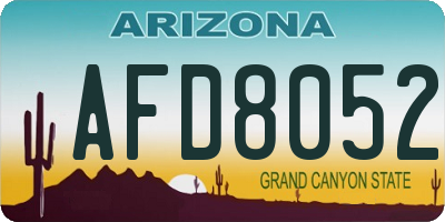 AZ license plate AFD8052