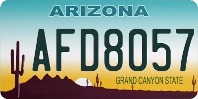AZ license plate AFD8057