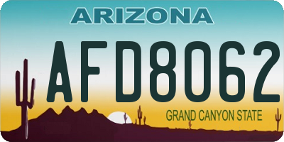 AZ license plate AFD8062