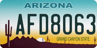 AZ license plate AFD8063