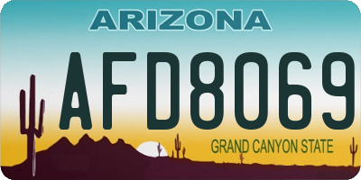 AZ license plate AFD8069
