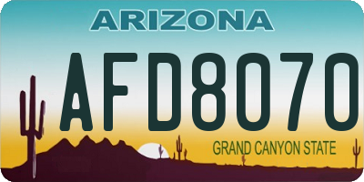 AZ license plate AFD8070