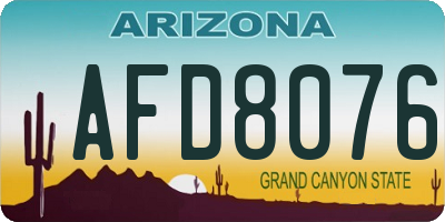 AZ license plate AFD8076