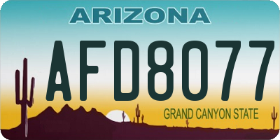 AZ license plate AFD8077