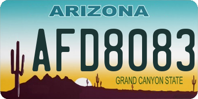 AZ license plate AFD8083