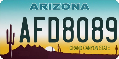 AZ license plate AFD8089