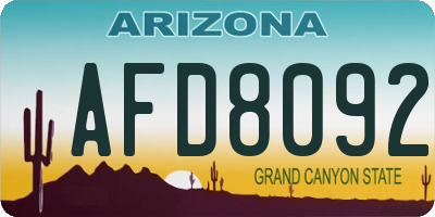 AZ license plate AFD8092