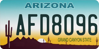 AZ license plate AFD8096