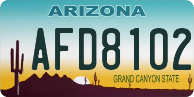 AZ license plate AFD8102
