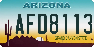 AZ license plate AFD8113