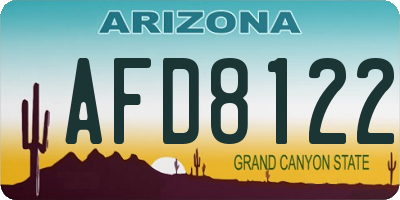 AZ license plate AFD8122
