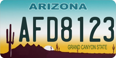 AZ license plate AFD8123
