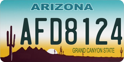 AZ license plate AFD8124
