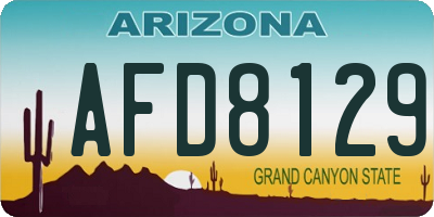 AZ license plate AFD8129