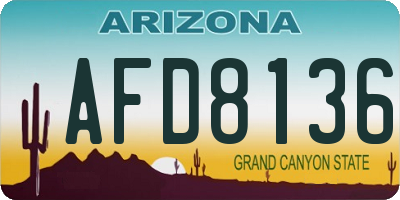 AZ license plate AFD8136