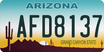 AZ license plate AFD8137