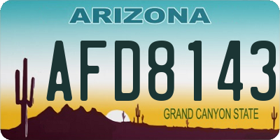AZ license plate AFD8143